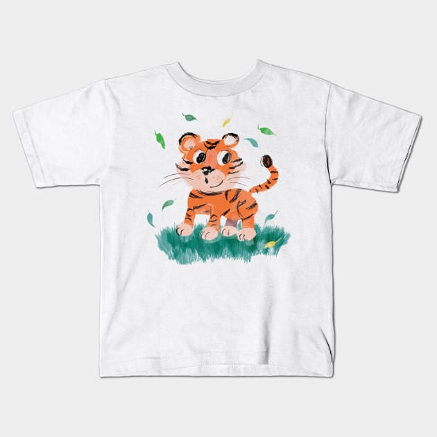 Cute little feline Kids T-Shirt by markatos